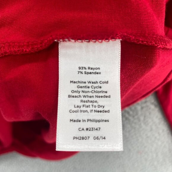 Talbots Top Womens 3X Plus Red Long Sleeves Pullover Stretch Jersey Everyday - Picture 6 of 9